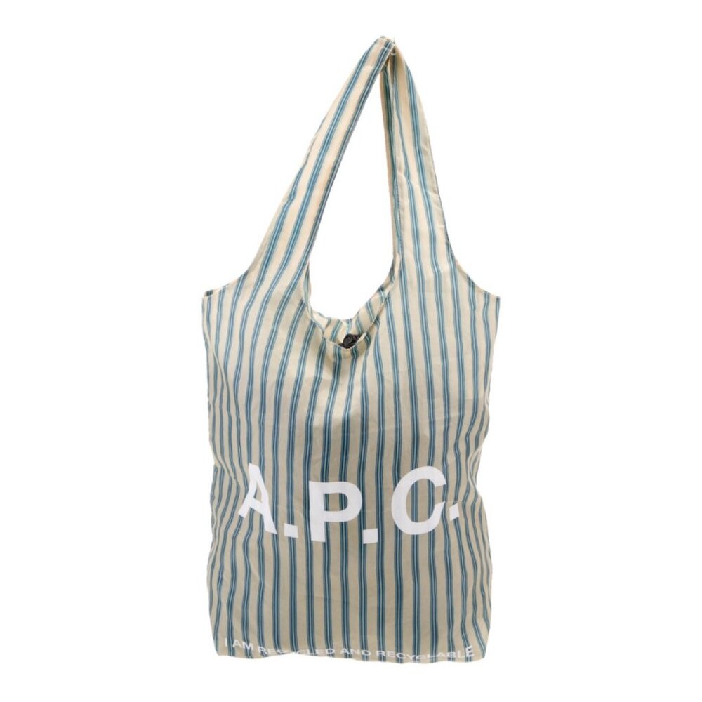 A.P.C. Blue Beige Stripe Reusable Tote Bag - NWOT